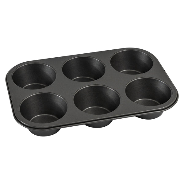 Mainstays 6 Cup Jumbo Muffin Pan, Non-Stick Bakeware,3.4 inch Diameter Cups,Gray,Carbon Steel
